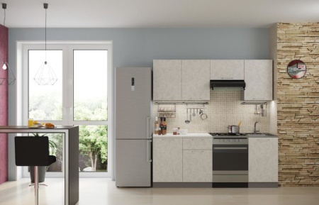 Кухонный Гарнитур Олива Бетон МДФ 1600/1700/1800/2000/2100 мм