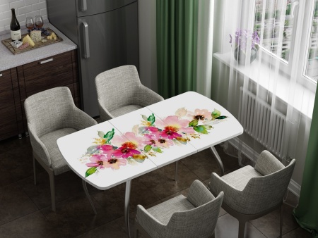 Стол Обеденный Раздвижной Бочонок Фотопечать (Ш-1100/1400 х Г-700 х В-760 мм)/Разные Цвета