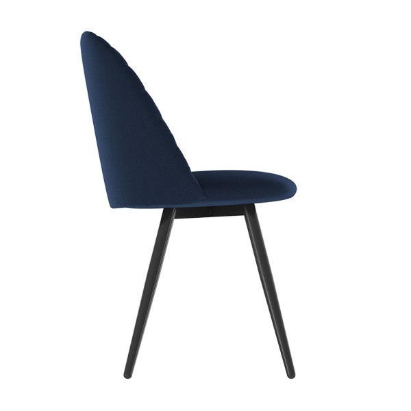 Комплект стульев Диор (2 шт), черный велюр синий