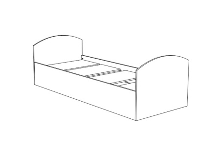 Кровать Юниор-2 сиреневый / дуб беленый