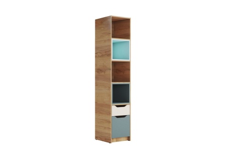 Стеллаж Rich СЖ-001 дуб крафт золотой / мята / сумеречный голубой