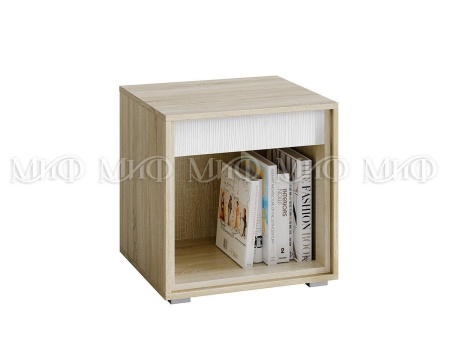 Тумба Прикроватная Формула МДФ - 2 шт Сонома/Белый Глянец (Ш-500 мм x В-506 мм x Г-464 мм)