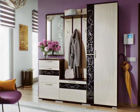 Прихожая Юнона-2-2 Венге/Дуб Молочный (Ш-1700/В-2036|Г-358)